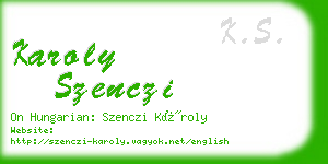 karoly szenczi business card